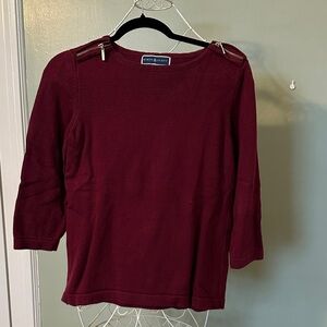Karen Scott Burgundy Crew Neck Sweater
